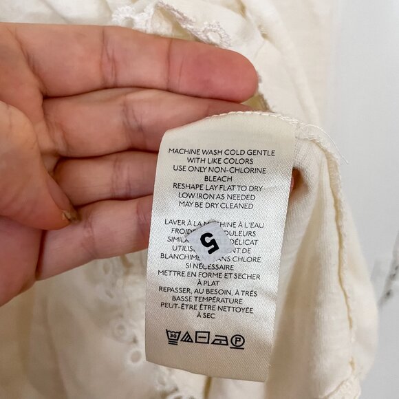 By Anthropologie V-Neck Lace Swing Top Coquette Dainty Crochet Lace, Size XS - Picture 7 of 10